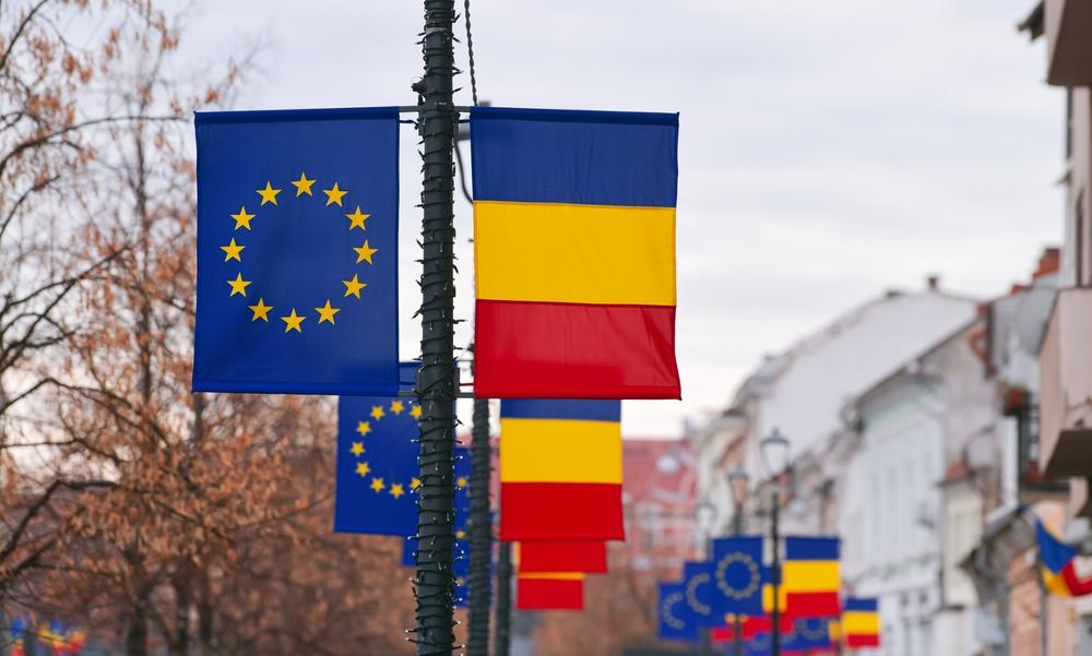 Флаг Румынии и ЕС